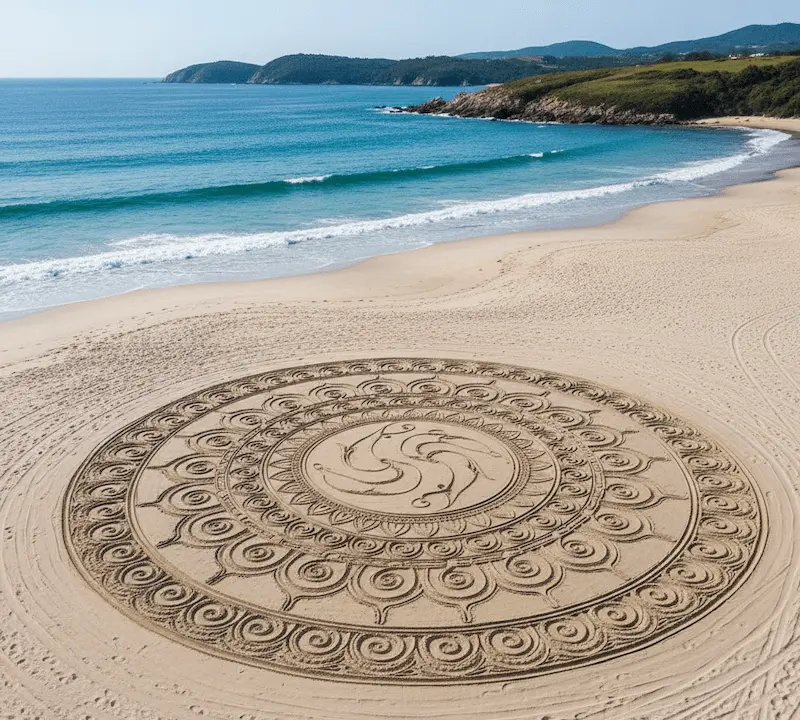 Szardínia látnivalók és programok - Homok mandala Land Art